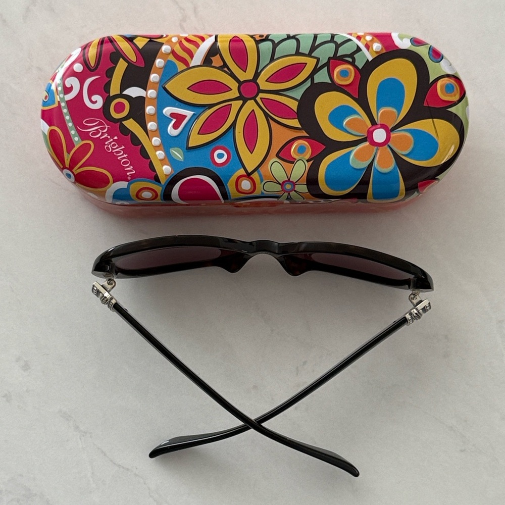 Brighton Black Sunglasses with Colorful Floral Case - Picture 7 of 14